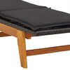 vidaXL Chaise longue avec table R&eacute;sine tress&eacute;e et bois massif d'acacia