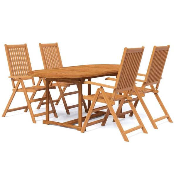 vidaXL Ensemble &agrave; manger de jardin 5 pcs Bois d'acacia massif 120-170 cm