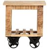 vidaXL Table d'appoint avec roues 40x40x42 cm Bois de manguier brut