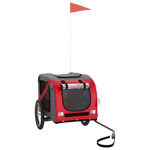 vidaXL Remorque de v&eacute;lo pour animaux de compagnie rouge et gris