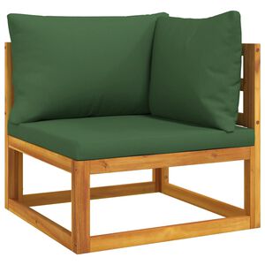 vidaXL Canap&eacute; d'angle sectionnel et coussins verts bois massif acacia
