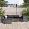 vidaXL Salon de jardin 6 pcs avec coussins Gris R&eacute;sine tress&eacute;e