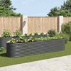 vidaXL Lit sur&eacute;lev&eacute; de jardin 400x80x81 cm Acier galvanis&eacute; Gris