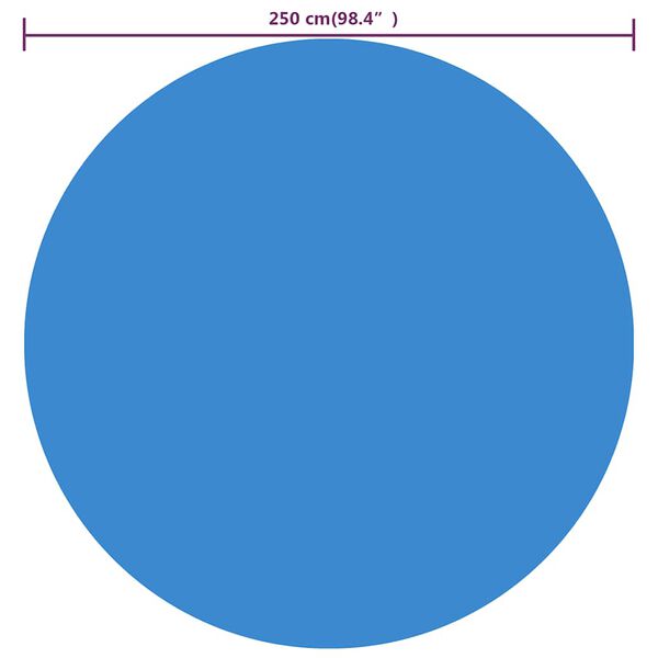 vidaXL Film solaire de piscine ronde PE 250 cm Bleu