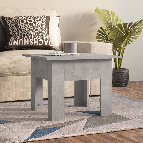 vidaXL Table basse gris b&eacute;ton 55x55x42 cm bois d'ing&eacute;nierie