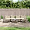 vidaXL Salon de jardin 7 pcs avec coussins anthracite r&eacute;sine tress&eacute;e