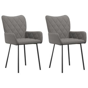 vidaXL Chaises &agrave; manger lot de 2 gris clair tissu