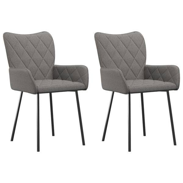 vidaXL Chaises &agrave; manger lot de 2 gris clair tissu