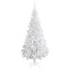 vidaXL Arbre de No&euml;l artificiel pr&eacute;-&eacute;clair&eacute; et boules blanc 180 cm PVC