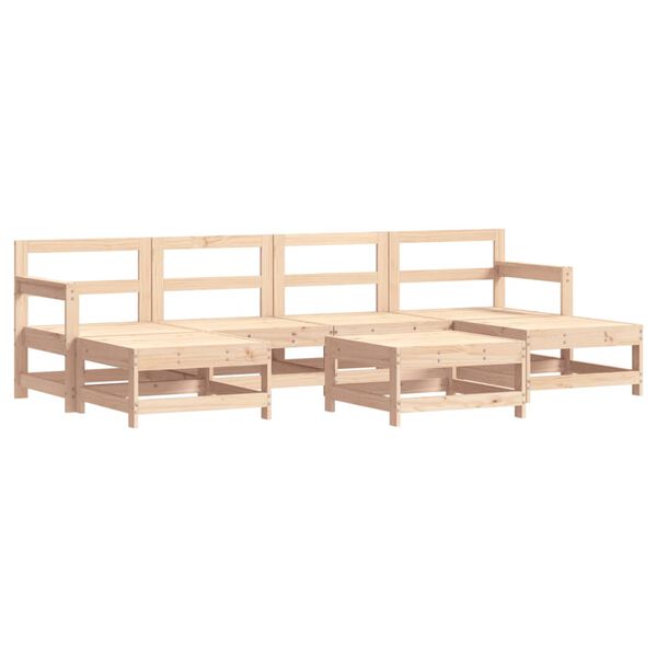 vidaXL Salon de jardin 7 pcs avec coussins bois massif