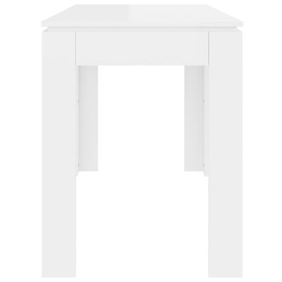 vidaXL Table à manger Blanc brillant 120x60x76 cm Bois d'ingénierie