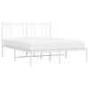 vidaXL Cadre de lit m&eacute;tal sans matelas et t&ecirc;te de lit blanc 135x190 cm
