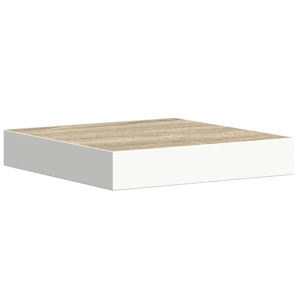 vidaXL &Eacute;tag&egrave;re murale flottante Ch&ecirc;ne et blanc 23x23,5x3,8 cm MDF