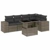 vidaXL Salon de jardin 6 pcs avec coussins gris r&eacute;sine tress&eacute;e