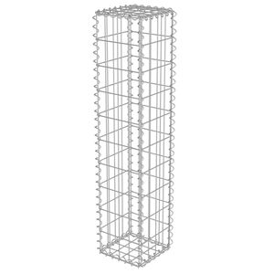 vidaXL Mur à gabion avec couvercles Acier galvanisé 20x20x100 cm