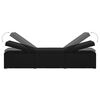 vidaXL Chaise longue avec coussin et table &agrave; th&eacute; R&eacute;sine tress&eacute;e Noir