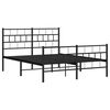 vidaXL Cadre de lit m&eacute;tal sans matelas avec pied de lit noir 150x200cm