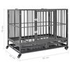 vidaXL Cage pour chiens avec roues Acier 92x62x76 cm