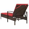 vidaXL Chaise longue avec coussin Marron 63 x 200 x 81 cm R&eacute;sine tress&eacute;e (&Eacute;tats-Unis uniquement)