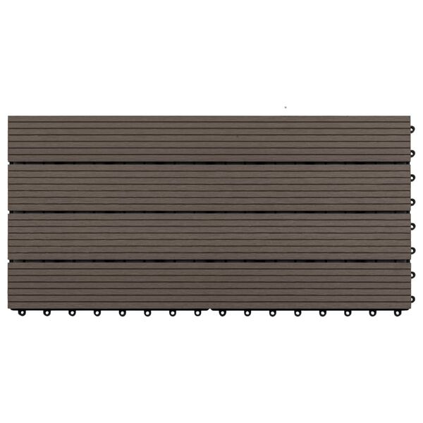 vidaXL Carreaux de terrasse 6 pcs WPC 60x30 cm 1,08 m² Marron foncé