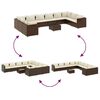 vidaXL Salon de jardin 11 pcs avec coussins marron résine tressée