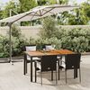 vidaXL Ensemble &agrave; manger de jardin coussins 5pcs Noir R&eacute;sine tress&eacute;e