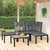 vidaXL Salon de jardin 5 pcs noir et gris r&eacute;sine tress&eacute;e