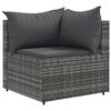 vidaXL Salon de jardin 4 pcs avec coussins Gris R&eacute;sine tress&eacute;e