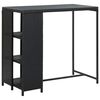 vidaXL Table de bar avec rangement Noir 120x60x110 cm R&eacute;sine tress&eacute;e