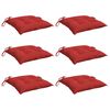 vidaXL Coussins de chaise lot de 6 rouge 40x40x7 cm tissu oxford