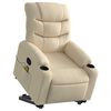 vidaXL Fauteuil inclinable de massage crème tissu