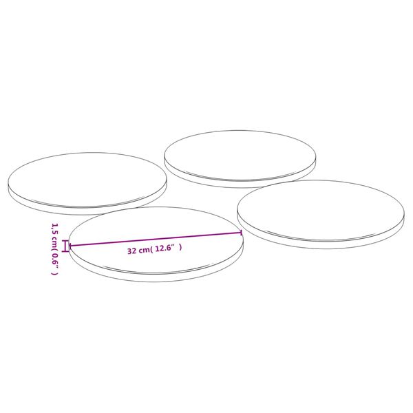 vidaXL Assiettes &agrave; pizza 4 pcs &Oslash;32x1,5 cm bambou