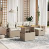 vidaXL Salon de jardin avec coussins 6 pcs beige r&eacute;sine tress&eacute;e