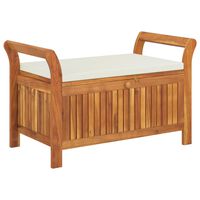 vidaXL Banc de rangement de jardin avec coussin 91 cm Bois d'acacia