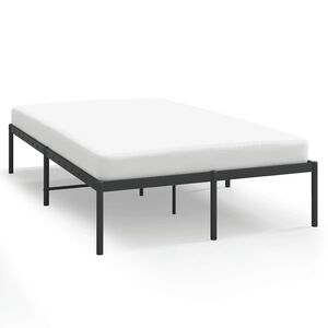 vidaXL Cadre de lit m&eacute;tal sans matelas noir 135x190 cm