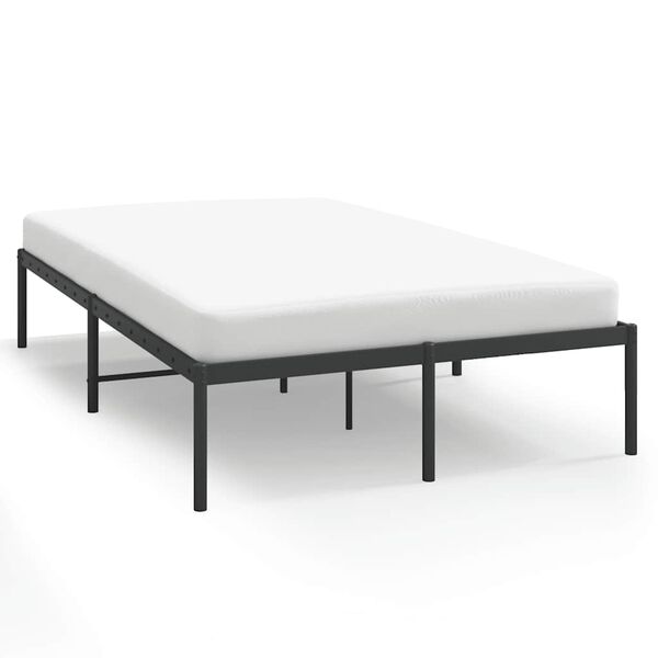 vidaXL Cadre de lit m&eacute;tal sans matelas noir 135x190 cm