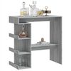 vidaXL Table de bar et étagère de rangement Sonoma gris 100x50x101,5cm