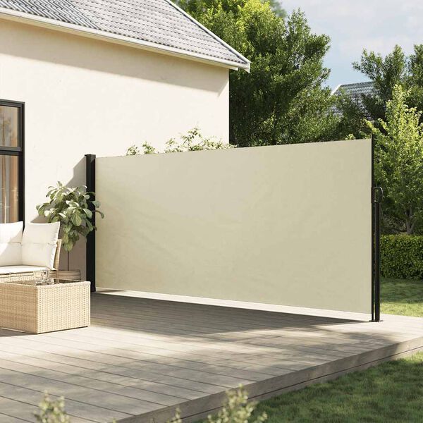 vidaXL Auvent latéral rétractable crème 180x600 cm