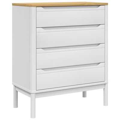 vidaXL Commode FLORO blanc bois de pin massif