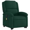 vidaXL Fauteuil inclinable de massage vert fonc&eacute; velours