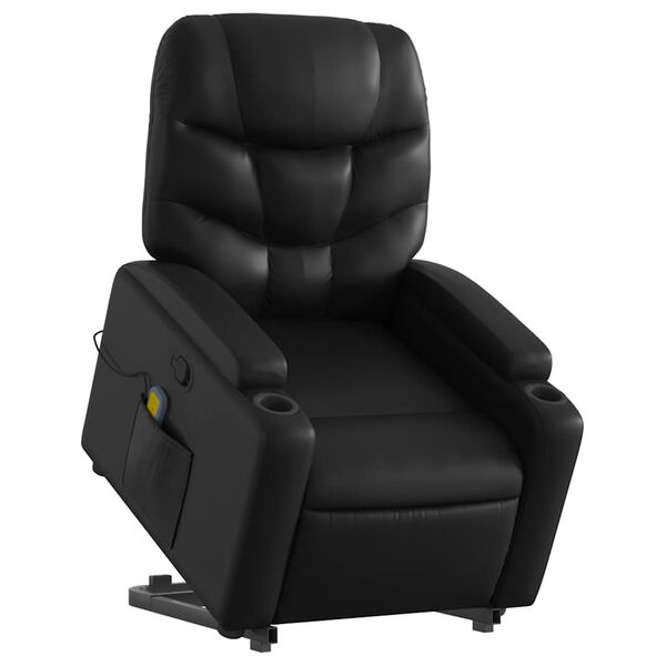 vidaXL Fauteuil inclinable de massage noir similicuir