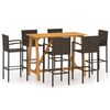 vidaXL Ensemble de bar de jardin 7 pcs Marron