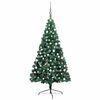 vidaXL Demi-arbre de No&euml;l artificiel pr&eacute;-&eacute;clair&eacute; et boules vert 120 cm