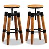 vidaXL Tabourets de bar lot de 2 bois de manguier massif
