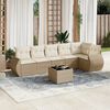 vidaXL Salon de jardin avec coussins 7 pcs beige r&eacute;sine tress&eacute;e