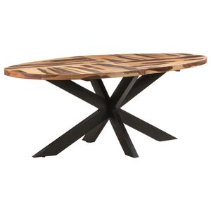 vidaXL Table à manger ovale 200x100x75 cm Bois d'acacia