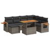 vidaXL Salon de jardin 8 pcs avec coussins gris r&eacute;sine tress&eacute;e