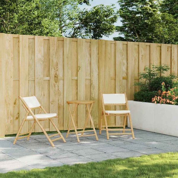 vidaXL Chaises de bistro pliantes lot de 2 et coussins blanc cr&egrave;me