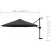vidaXL Parasol mural avec m&acirc;t m&eacute;tallique 300 cm Anthracite