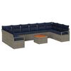 vidaXL Ensemble de canap&eacute; de jardin 11 pc Gris polyrotin